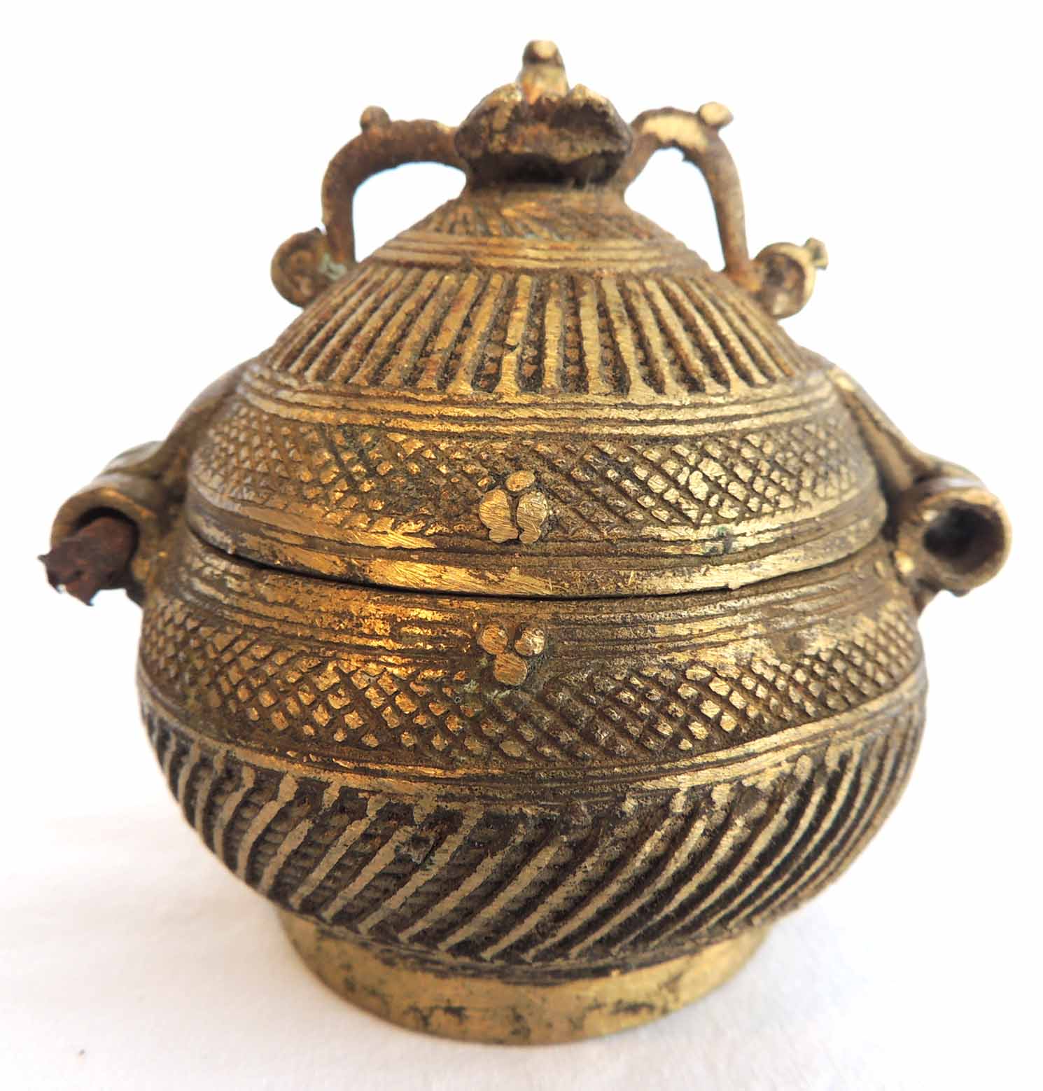 Tribal Brass Utility Container